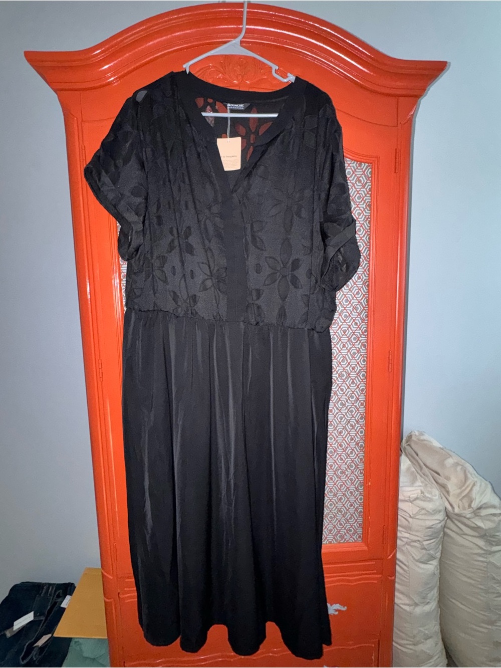 BloomChic Black Floral-Texture Maxi Dress